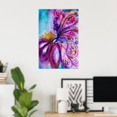 POSTER FÉE FLEUR MIGNONNE ET FANTAISISTE EN ROSE, PAILLET (Bureau à domicile)