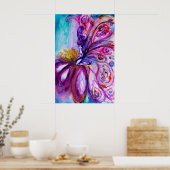 POSTER FÉE FLEUR MIGNONNE ET FANTAISISTE EN ROSE, PAILLET (Cuisine)