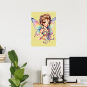 Poster Fée gardienne arc-en-ciel lumineuse (Bureau à domicile)