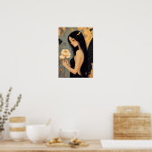 Poster Fée gothique avec des ailes blanches et une rose (Cuisine)