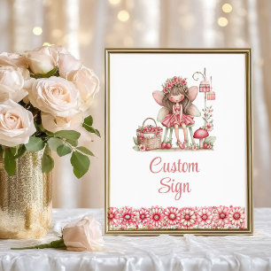 Poster Fée Mignonne Capriceuse Rouge aux Joues Floral 1er