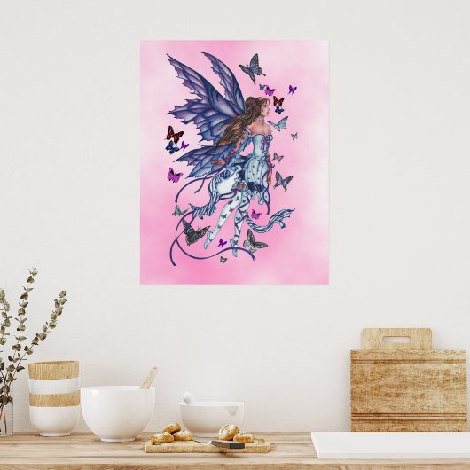 Poster Fée papillon en rose (Cuisine)