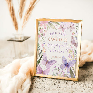 Poster Fée Premier anniversaire Fille 1er anniversaire Fê