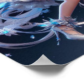 Poster Fée Reine de Glace Éthérée avec Cheveux Blancs Flo (Coin)