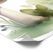 Poster Fée rose rouge avec champignons Be Kind Citation (Coin)