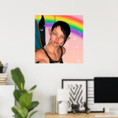 Poster Fée sous l'arc-en-ciel (Bureau à domicile)