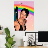 Poster Fée sous l'arc-en-ciel (Bureau à domicile)