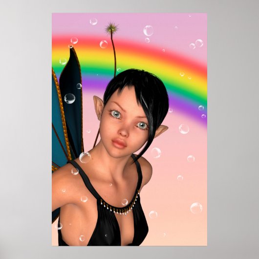 Poster Fée sous l'arc-en-ciel (Devant)
