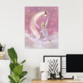 Poster Fée sur la Lune - Imaginaire Imprimer (Bureau à domicile)