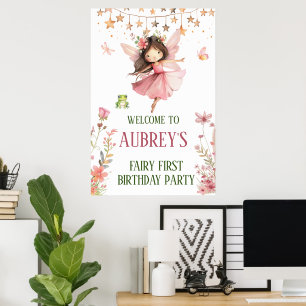 Poster Fée Whimsical Premier anniversaire