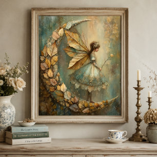 Poster Feerie de la Forêt Enchantée Art Fantastique Fée
