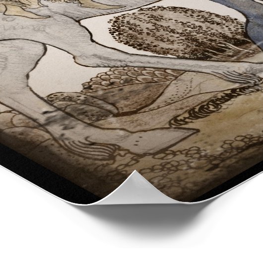 Poster Féeries à cheval blanc (Coin)