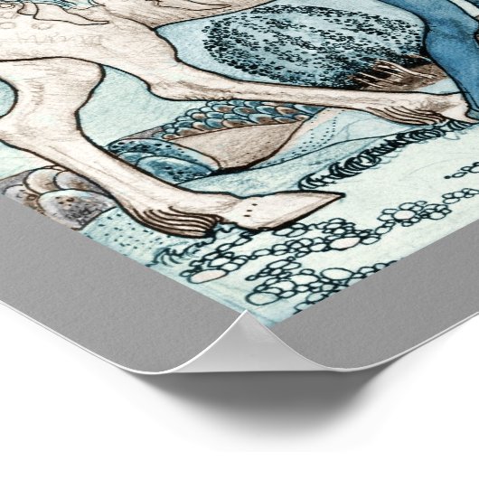 Poster Féeries à cheval blanc (Coin)