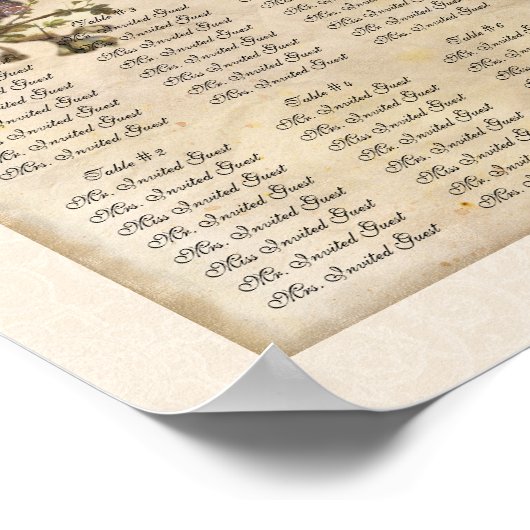 Poster Féeries enchantées Fées Réception Carte de siège (Coin)