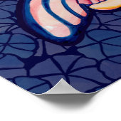 Poster Fées d'aquarelle de champignons roses Fées (Coin)