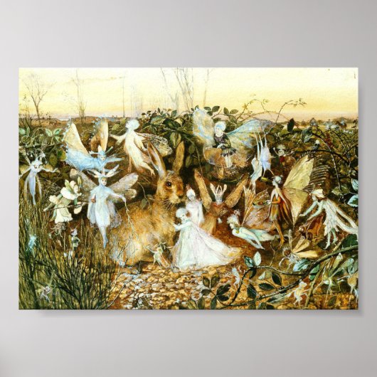 Poster Fées et lapin (Devant)