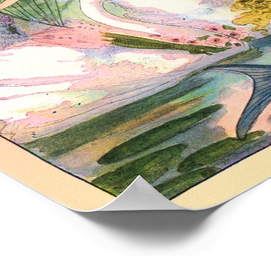 Poster Fées, sirènes et cygnes imprimés (Coin)