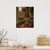Poster Fées, Wiccan, Pagan, Forêt ensoleillée (Cuisine)