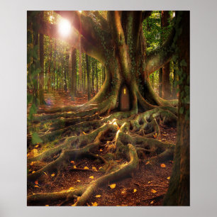 Poster Fées, Wiccan, Pagan, Forêt ensoleillée