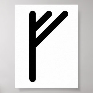 Poster FEHU Rune nordique (Richesse, Prospérité, Abondanc