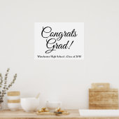 Poster Félicats Grad blanc noir classe de script personna (Cuisine)