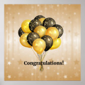 Poster Félicitation ! Ballons de fête. (Devant)