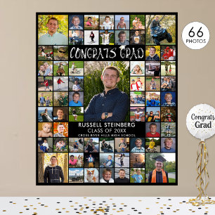 Poster Félicitations 66e année Collage photo Couleur pers