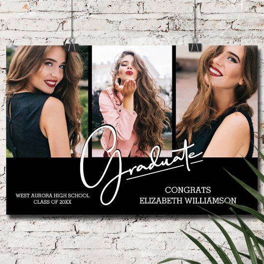 Poster Félicitations à l'obtention du diplôme Black Moder