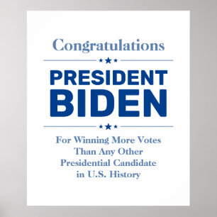 Poster Félicitations au Président Biden Candidat le plus 