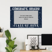 Poster Félicitations aux diplômés, Cadre photo de graduat (Bureau à domicile)