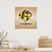 Poster Félicitations ! Ballons de célébration. (Cuisine)