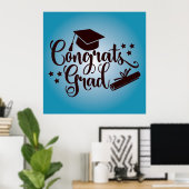 Poster Félicitations diplômé (Bureau à domicile)