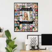 Poster Félicitations diplômé 66 Collage photo couleur per (Bureau à domicile)