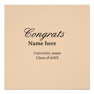 Poster Félicitations diplômé nom université promotion 20X