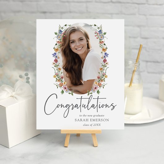 Poster Félicitations Fleur Sauvage Colorée