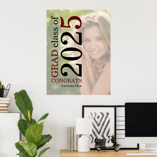 Poster Félicitations Grad 2023 Photo Overlay Bourgogne No (Bureau à domicile)