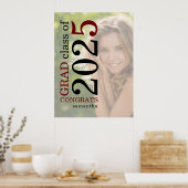 Poster Félicitations Grad 2023 Photo Overlay Bourgogne No (Cuisine)