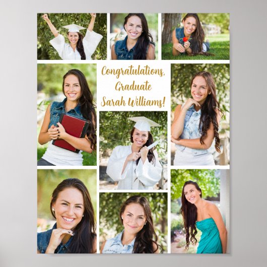 Poster Félicitations Graduation Party 9 Photo Collage (Devant)
