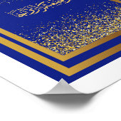 Poster Félicitations mariages en arabe en bleu (Coin)