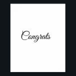 Poster Félicitations minimales simples ajoutez votre nom<br><div class="desc">Conception</div>