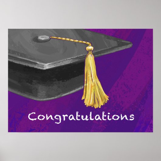 Poster Félicitations noir et pourpre (Devant)