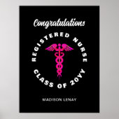 Poster Félicitations Parti de graduation des infirmières  (Devant)