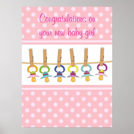 Poster Félicitations pour la naissance de votre nouvelle (Devant)