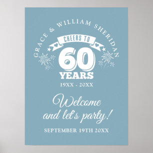 Poster Félicitations pour le 60e anniversaire de mariage