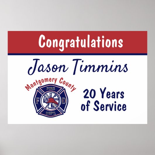 Poster Félicitations sur mesure pour le logo du service d (Devant)