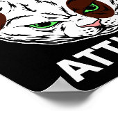 Poster Feline Attitude Chat Mood Caractère animal de comp (Coin)