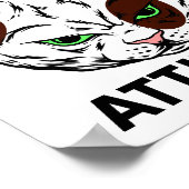Poster Feline Attitude Chat Mood Caractère animal de comp (Coin)
