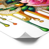 Poster Feline au milieu d'une floraison vibrante 24x18 (Coin)