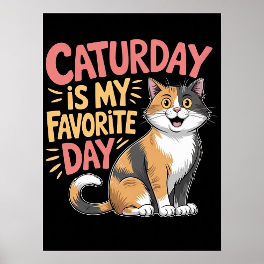 Poster Feline Enthousiasme du week-end (Devant)