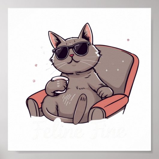 Poster Feline Fine Digital Download - Parfait pour DTF Pr (Devant)